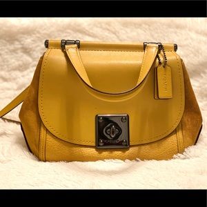Coach Drifter Satchel Handbag Dark Yellow Leather